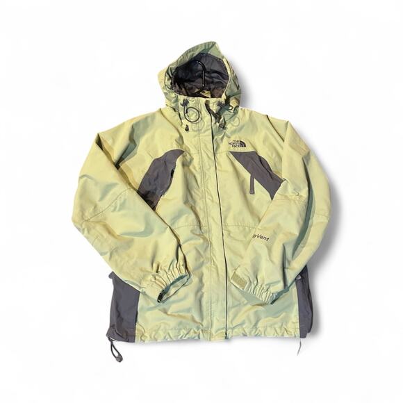 North Face Women's HyVent Waterproof Jacket Coat Green/Gray Size Medium Full Zip - Picture 1 of 7